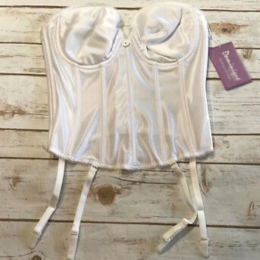 Dominique bralette with garters size 36A Ivory NEW with tags